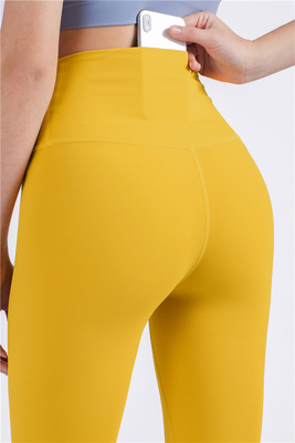 Rosto sorridente sem costura cintura alta vestido de ioga apertado traseiro de pêssego treino calças de ioga esportes corrida calças de fitness mulheres