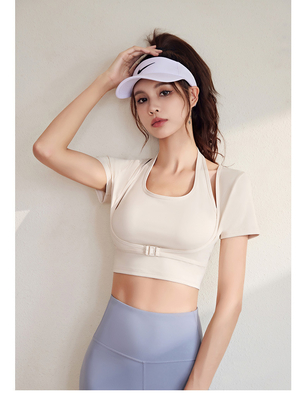 NOVO TEMPOR DE PIRECIQUE DE SECAÇÃO Rápida TOP Ioga Manga curta Manga curta MANGUELA COM PADOR DE PETRA TIRO T-Shirt de exercício físico