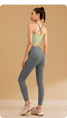 NOVO COLOR SOLIDO SPLICING YOGA VESTIMENTO RAPIDO SECO A prova de choque RECOMUNHAMENTO sem vestígios BEAUTY BACK SPORTS FITNESS VESTIMENTO VES
