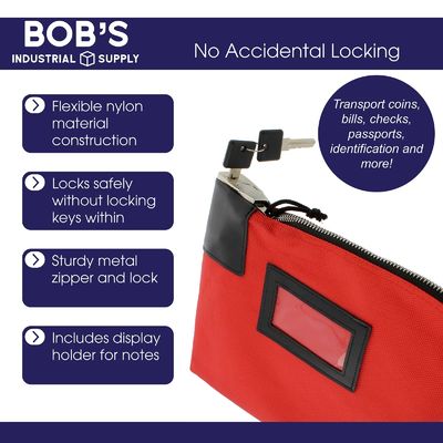 Bolsas de banco com fechadura e chaves resistentes à água Espaço grande para moedas de dinheiro Joias e cartões importantes Facil de transportar
