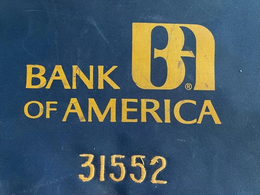 VINTAGE BANCO DA AMÉRICA DINHEIRO BOLSA LOCADA BOLSA ID BOLSA BILL BOLSA MOEDA BOLSA BANCO LOCADA BOLSA