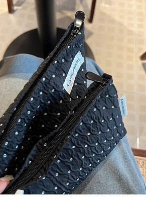 POLKA DOT NEGRA MAKEUP BAGA DE SULCIDO DE CUIDADO DA PELHA BAGA DE armazenamento de moedas portáteis bolsa de viagem LAVAGEM