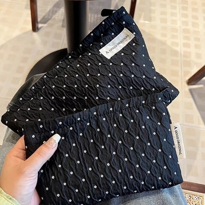 POLKA DOT NEGRA MAKEUP BAGA DE SULCIDO DE CUIDADO DA PELHA BAGA DE armazenamento de moedas portáteis bolsa de viagem LAVAGEM