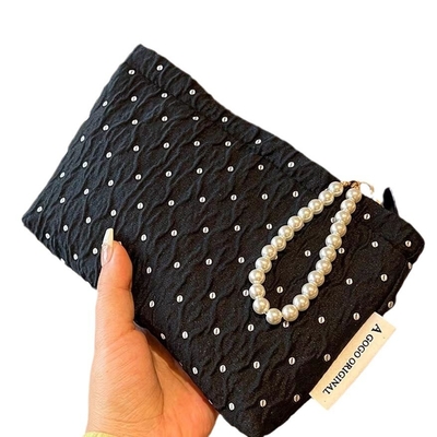POLKA DOT NEGRA MAKEUP BAGA DE SULCIDO DE CUIDADO DA PELHA BAGA DE armazenamento de moedas portáteis bolsa de viagem LAVAGEM