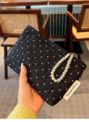 POLKA DOT NEGRA MAKEUP BAGA DE SULCIDO DE CUIDADO DA PELHA BAGA DE armazenamento de moedas portáteis bolsa de viagem LAVAGEM