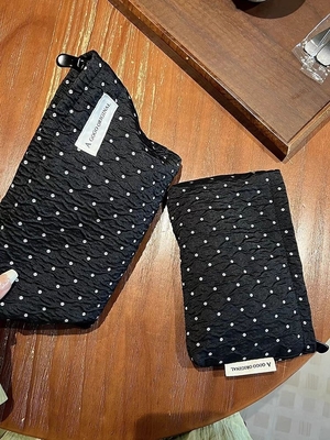 POLKA DOT NEGRA MAKEUP BAGA DE SULCIDO DE CUIDADO DA PELHA BAGA DE armazenamento de moedas portáteis bolsa de viagem LAVAGEM