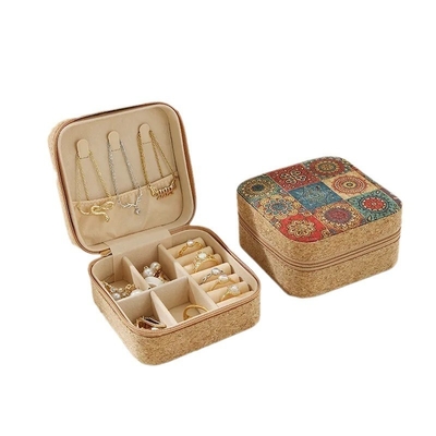 ORIGINAL PREMIUM CORK JEWELRY BOX PORTABLE VIAJES OURRINGS RING COLLACES Caixa de armazenamento