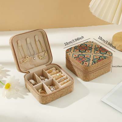 ORIGINAL PREMIUM CORK JEWELRY BOX PORTABLE VIAJES OURRINGS RING COLLACES Caixa de armazenamento