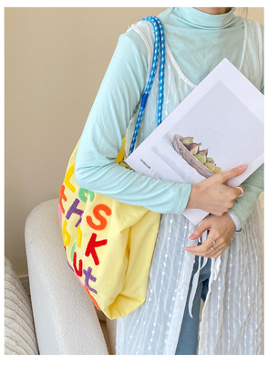 Saco de mão de grande capacidade estilo coreano em todo-em-um saco de ombro feminino saco de compras portátil
