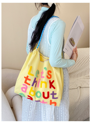 Saco de mão de grande capacidade estilo coreano em todo-em-um saco de ombro feminino saco de compras portátil