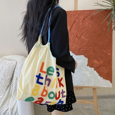 Saco de mão de grande capacidade estilo coreano em todo-em-um saco de ombro feminino saco de compras portátil