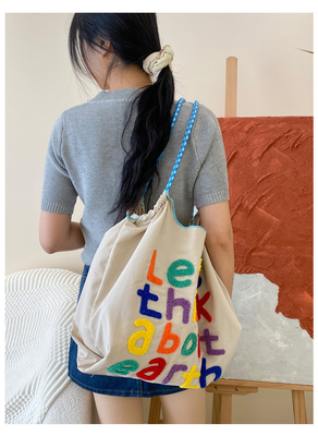 Saco de mão de grande capacidade estilo coreano em todo-em-um saco de ombro feminino saco de compras portátil
