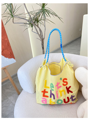 Saco de mão de grande capacidade estilo coreano em todo-em-um saco de ombro feminino saco de compras portátil