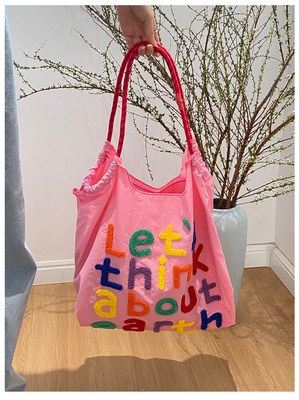 Saco de mão de grande capacidade estilo coreano em todo-em-um saco de ombro feminino saco de compras portátil