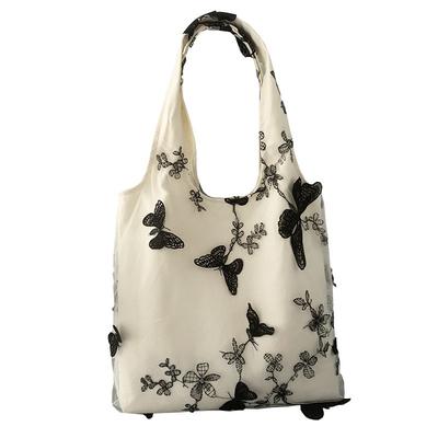 Embroidery Black Butterfly Canvas Bag Lace Fairy Leisure Travel Female Bag Art Grande capacidade Centenário