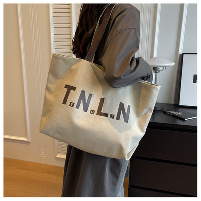 LARGA Capacidade CANVAS bolsa de mão estudante moda viajante maquiagem bolsa de mamãe bolsa