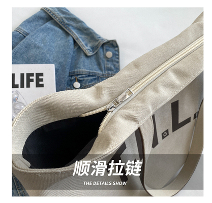 LARGA Capacidade CANVAS bolsa de mão estudante moda viajante maquiagem bolsa de mamãe bolsa