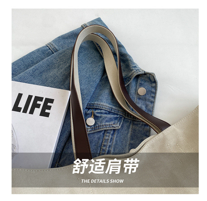 LARGA Capacidade CANVAS bolsa de mão estudante moda viajante maquiagem bolsa de mamãe bolsa