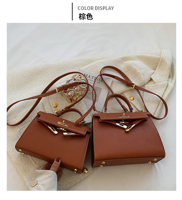 NOVA MODA TECSTURA DE INVERNO Saco feminino simples de ombro Saco de moda de corpo cruzado Saco Kelly