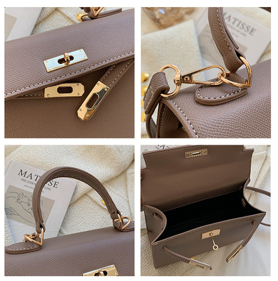 NOVA MODA TECSTURA DE INVERNO Saco feminino simples de ombro Saco de moda de corpo cruzado Saco Kelly