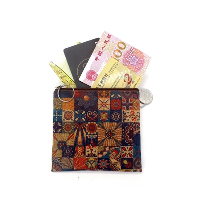 Impressão de madeira VINTAGE TRUE CORK MONEY PURSE BORSE BORK PRINT MONEY BAG KEY SMALL SQUARE BAG Casual NOSTALGIA Clutch BAG