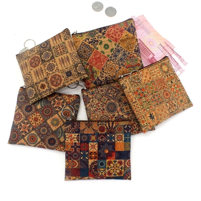 Impressão de madeira VINTAGE TRUE CORK MONEY PURSE BORSE BORK PRINT MONEY BAG KEY SMALL SQUARE BAG Casual NOSTALGIA Clutch BAG
