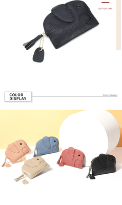 Primeira camada de couro de vaca bolsa de moedas de mulher nova elefante creativo feixe de feixe saco de couro chave saco de moedas saco