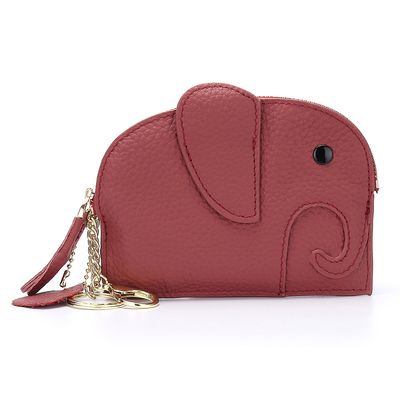 Primeira camada de couro de vaca bolsa de moedas de mulher nova elefante creativo feixe de feixe saco de couro chave saco de moedas saco