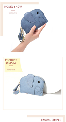 Primeira camada de couro de vaca bolsa de moedas de mulher nova elefante creativo feixe de feixe saco de couro chave saco de moedas saco