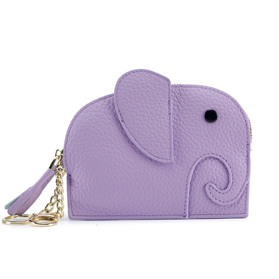 Primeira camada de couro de vaca bolsa de moedas de mulher nova elefante creativo feixe de feixe saco de couro chave saco de moedas saco