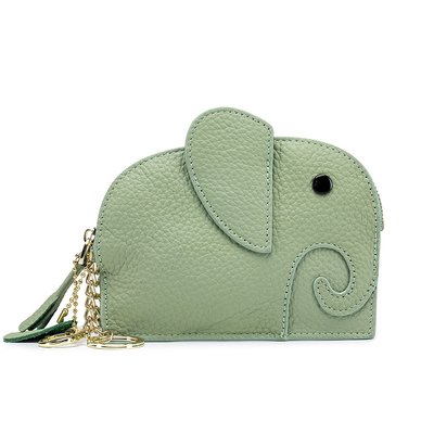 Primeira camada de couro de vaca bolsa de moedas de mulher nova elefante creativo feixe de feixe saco de couro chave saco de moedas saco