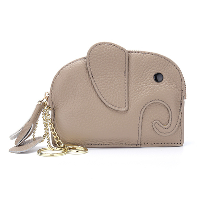 Primeira camada de couro de vaca bolsa de moedas de mulher nova elefante creativo feixe de feixe saco de couro chave saco de moedas saco