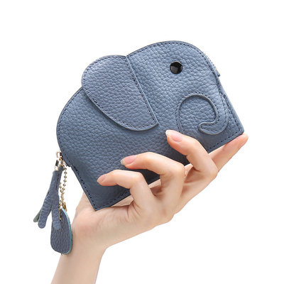 Primeira camada de couro de vaca bolsa de moedas de mulher nova elefante creativo feixe de feixe saco de couro chave saco de moedas saco