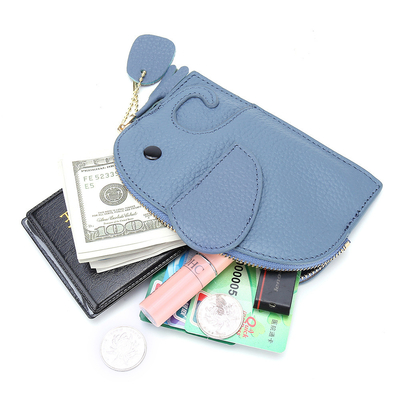 Primeira camada de couro de vaca bolsa de moedas de mulher nova elefante creativo feixe de feixe saco de couro chave saco de moedas saco