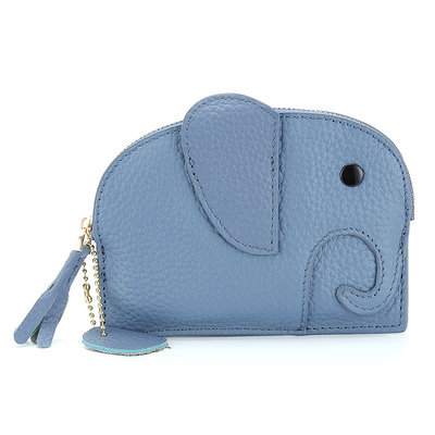 Primeira camada de couro de vaca bolsa de moedas de mulher nova elefante creativo feixe de feixe saco de couro chave saco de moedas saco