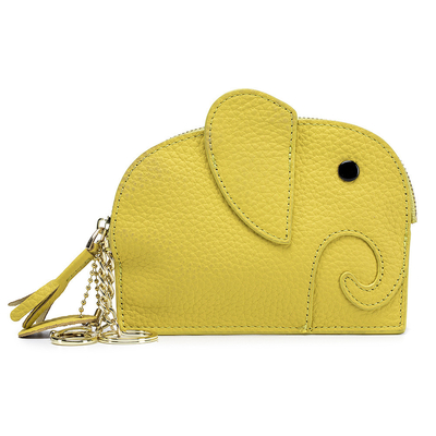 Primeira camada de couro de vaca bolsa de moedas de mulher nova elefante creativo feixe de feixe saco de couro chave saco de moedas saco