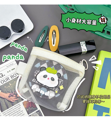 Cartoon NET MONEY PURSE CUTE CHANGE BAGÃO DE ARMAÇÃO TRANSPARENTE CARTA PORTÁVEL BOLSO VERMELHO Envelope MINI BAGÃO DE ARMAÇÃO