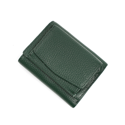 PULSA ANTIDEFEITO PULSA de couro feminino carteira de cartão curta bolsa de três dobras carteira pequena carteira RFID MINI COWHIDE MONEY carteira cross-border