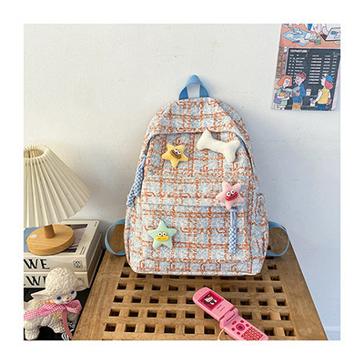Alto nível de aparência pequeno saco de cheque fresco mochila do ensino médio mochila universitária estudantes femininos mochila outono e inverno