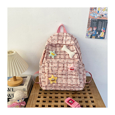 Alto nível de aparência pequeno saco de cheque fresco mochila do ensino médio mochila universitária estudantes femininos mochila outono e inverno