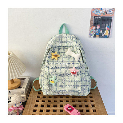 Alto nível de aparência pequeno saco de cheque fresco mochila do ensino médio mochila universitária estudantes femininos mochila outono e inverno