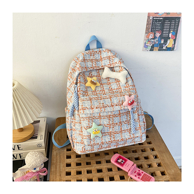 Alto nível de aparência pequeno saco de cheque fresco mochila do ensino médio mochila universitária estudantes femininos mochila outono e inverno