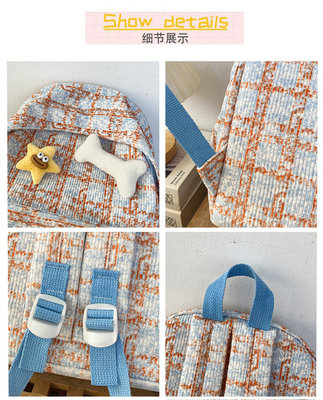 Alto nível de aparência pequeno saco de cheque fresco mochila do ensino médio mochila universitária estudantes femininos mochila outono e inverno