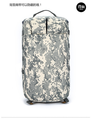 CAMO BUCKET DOUBLE SHOULDER BAG GRAVE Capacidade EXTERNA CAMO Mochila SINGLE SHOULDER CROSSBODY Viagem Mochila de mão