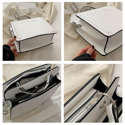BOLSA SIMPLE DE MODA BOLSA DE LETRA NOVA INS DE MUJERES BOLSA DE MANUAL PEQUENA BOLSA QUADRADA BOLSA SENIOR TEXTURA BRASSA CARTÃO DO OLHADO CROSSBODY