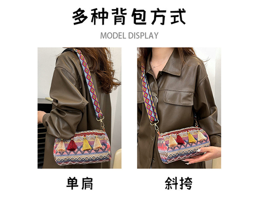 MODA STÍLIO NACIONAL CHINESE ESPALHA AMBIGADA CARTELHA DE ALMOFASCO BOLSA CROSSBODY BOLSA de ombro estriada BOLSA DE MUJERES