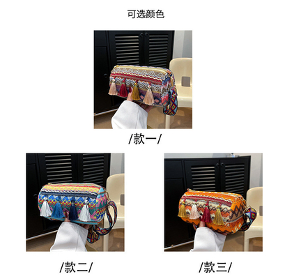 MODA STÍLIO NACIONAL CHINESE ESPALHA AMBIGADA CARTELHA DE ALMOFASCO BOLSA CROSSBODY BOLSA de ombro estriada BOLSA DE MUJERES