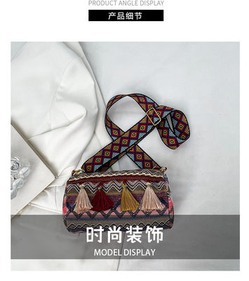MODA STÍLIO NACIONAL CHINESE ESPALHA AMBIGADA CARTELHA DE ALMOFASCO BOLSA CROSSBODY BOLSA de ombro estriada BOLSA DE MUJERES