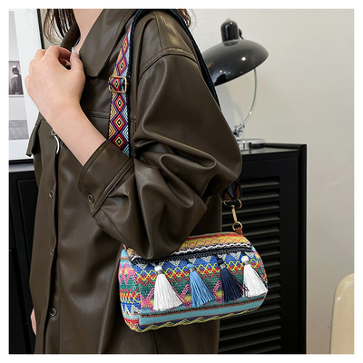 MODA STÍLIO NACIONAL CHINESE ESPALHA AMBIGADA CARTELHA DE ALMOFASCO BOLSA CROSSBODY BOLSA de ombro estriada BOLSA DE MUJERES