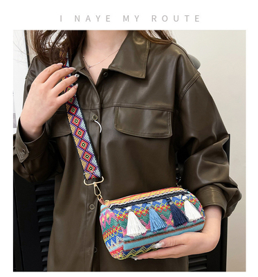 MODA STÍLIO NACIONAL CHINESE ESPALHA AMBIGADA CARTELHA DE ALMOFASCO BOLSA CROSSBODY BOLSA de ombro estriada BOLSA DE MUJERES